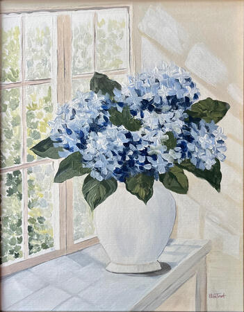 Hydrangeas by the window 11x14" original $200
